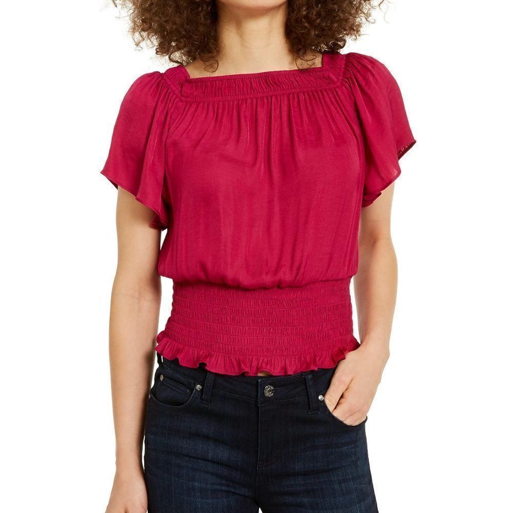 INC International Concepts Smocked Convertible Top
